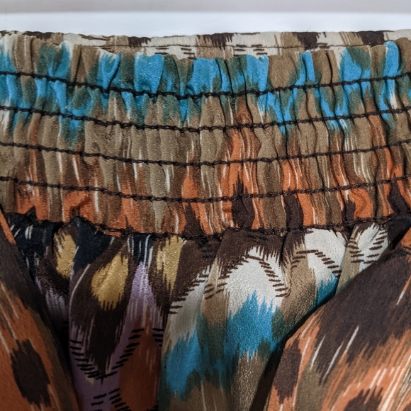 Multicolor tie waist boho silky maxi skirt - Picture 4 of 6